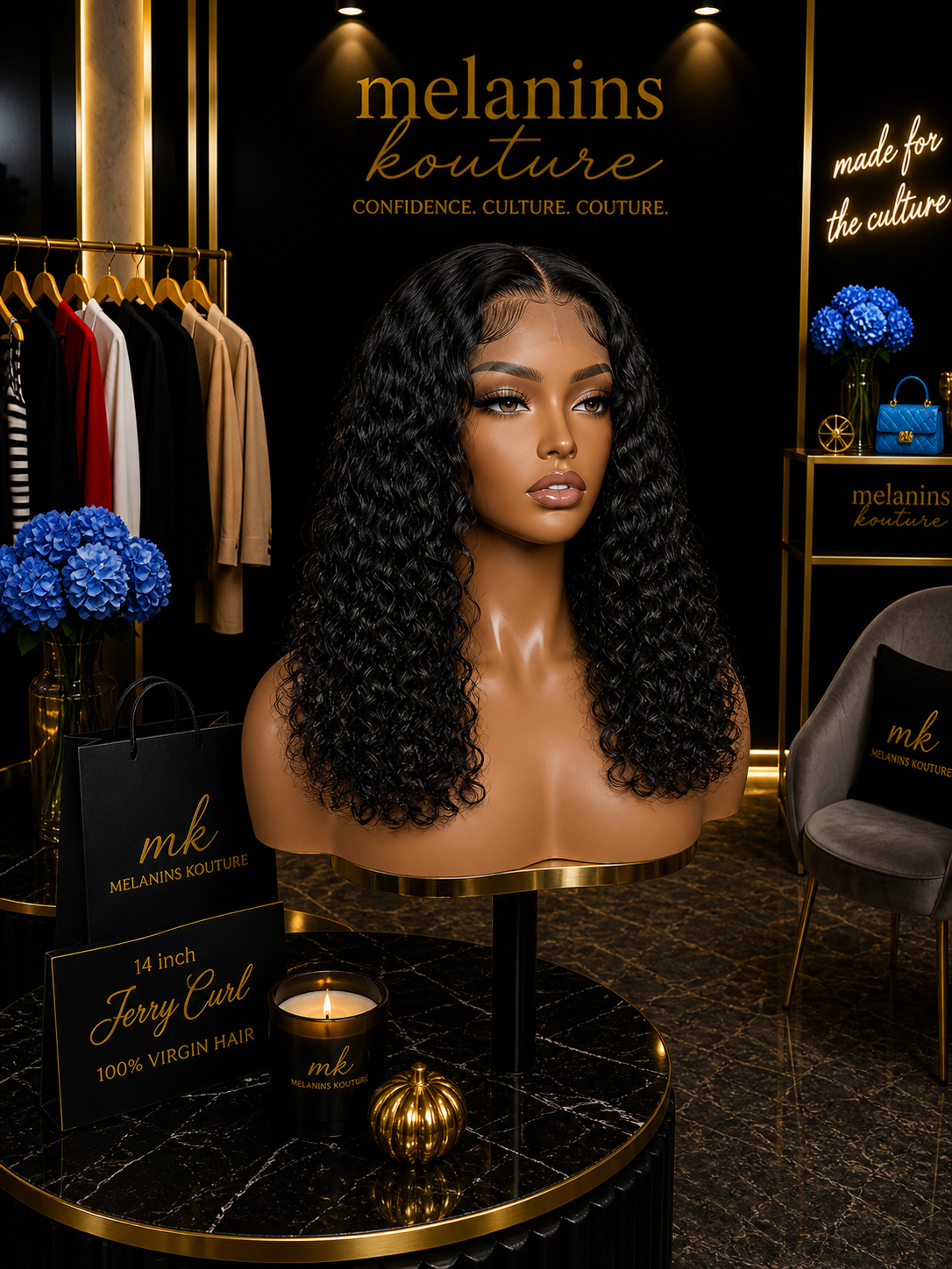 Natural color JERRY CURL 13x6 FULL FRONTAL WIG
