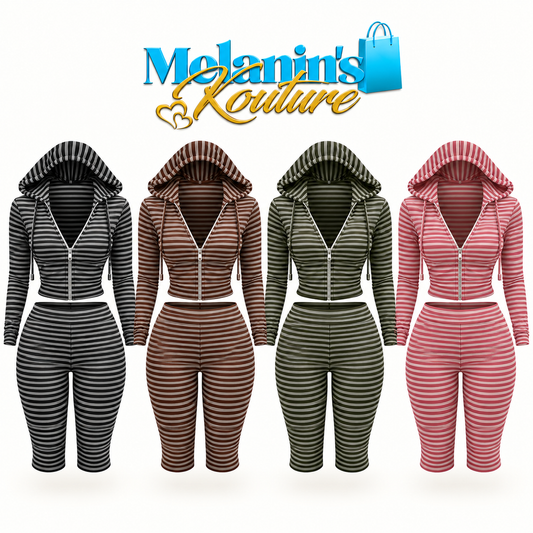 The “Booked & Unbothered” Striped Capri Set