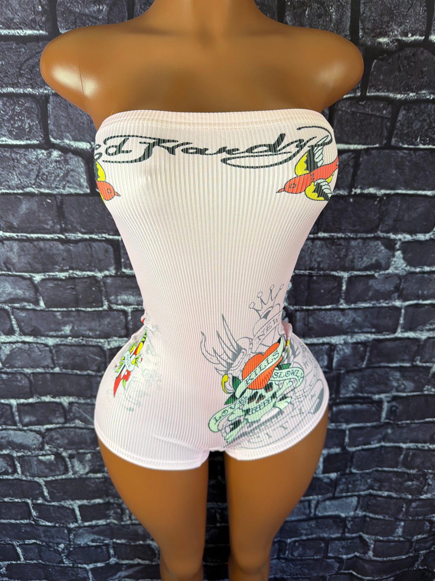 Ed Hardy Ribbed Romper
