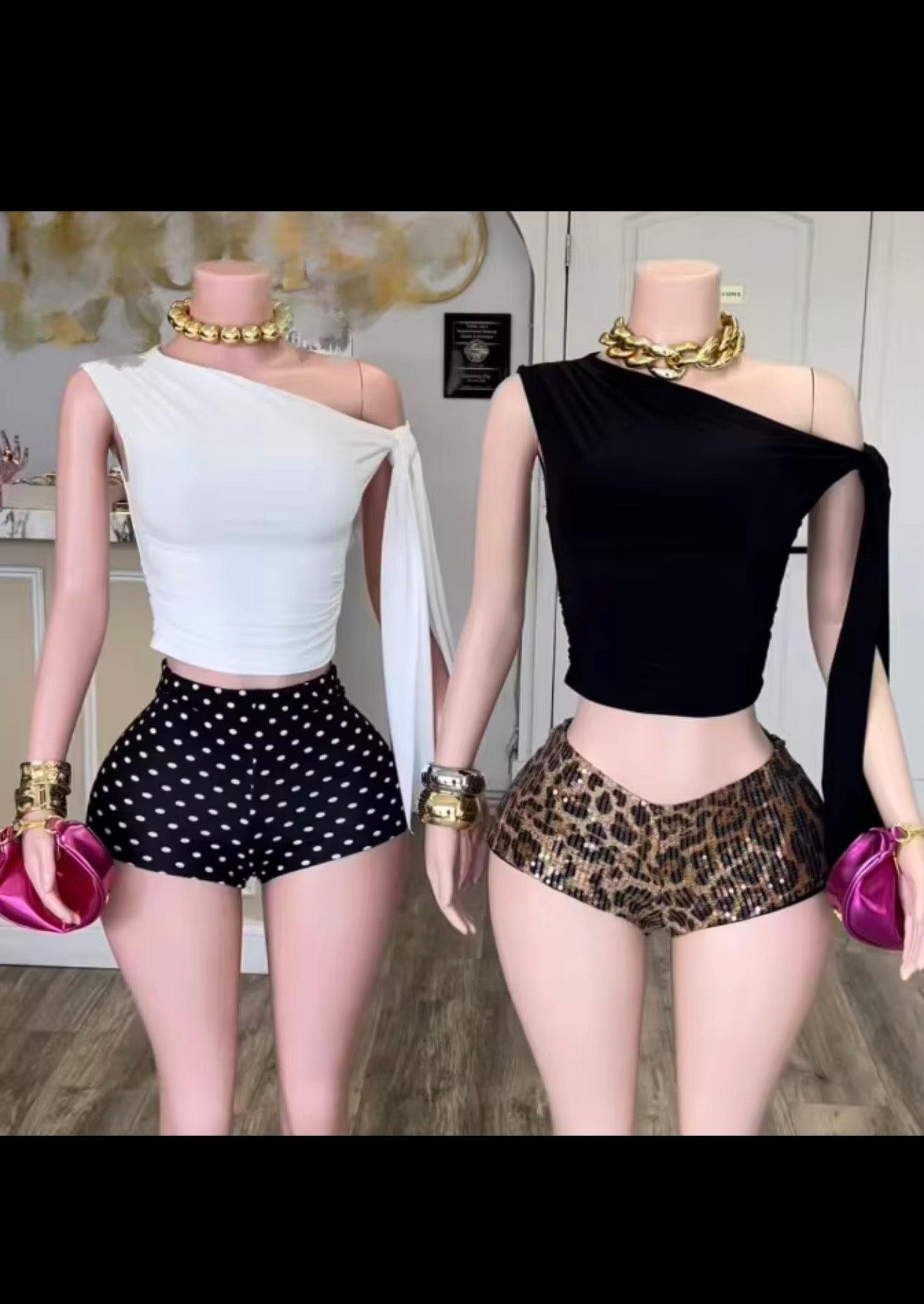 One Shoulder Short Set