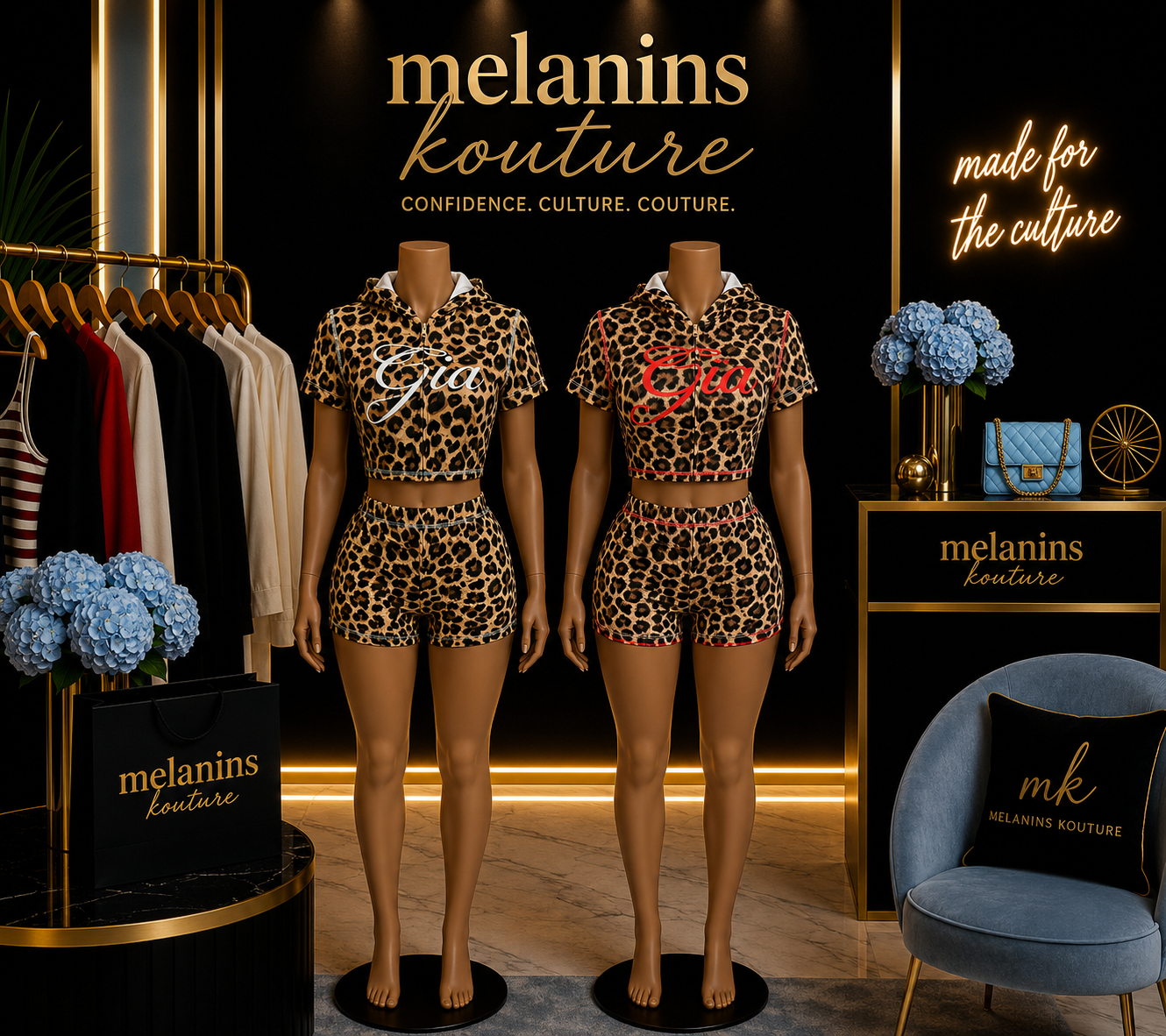2 piece cheetah  short sleeve Gia set