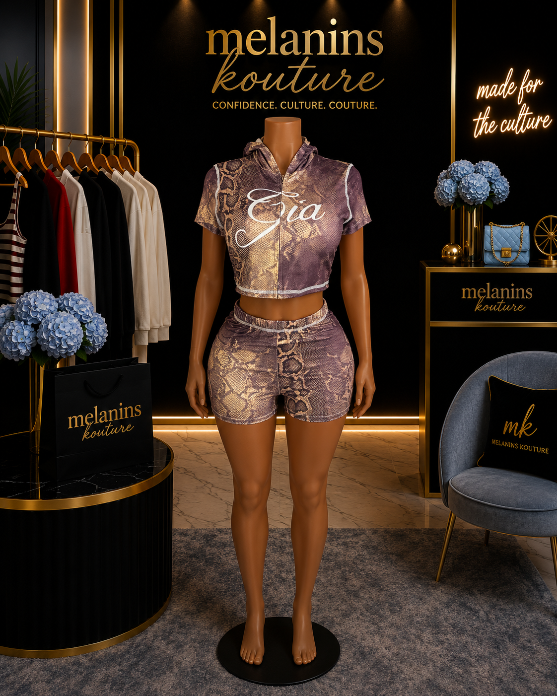 2 PIECE SNAKE SKIN GIA SET