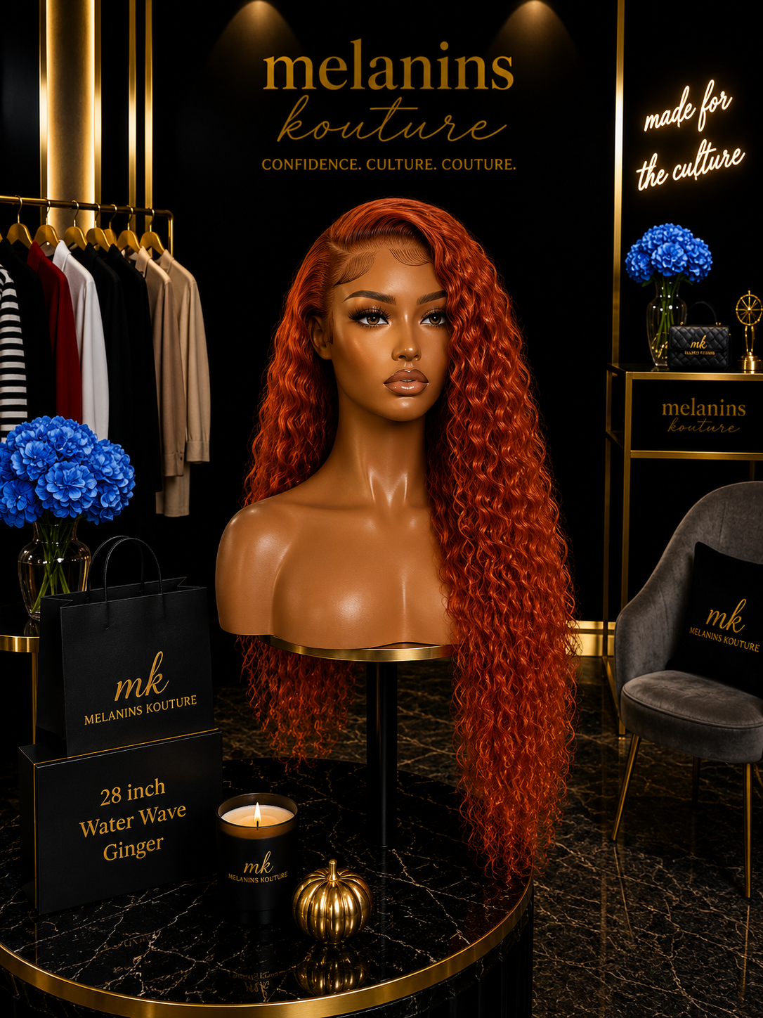 GINGER WATER WAVE  FULL FRONTAL 13x6 wig