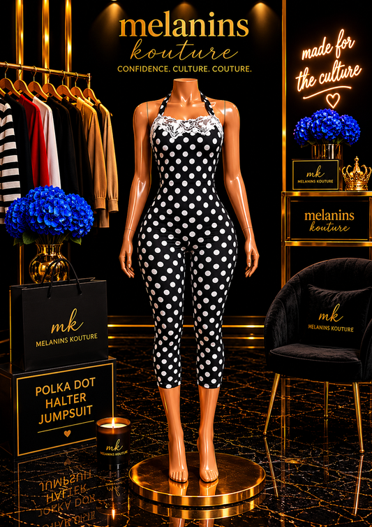 Polk A DOT HALTER JUMPSUIT