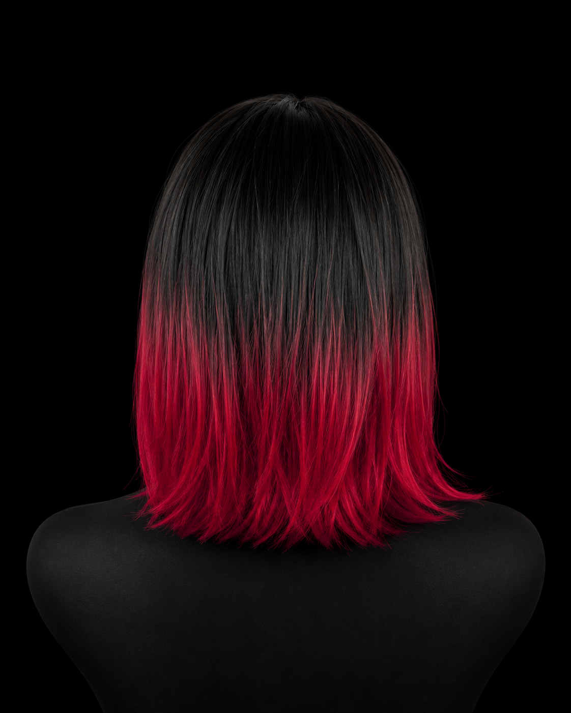 Black roots ends 99j ( 12in Bob ) Straight 13x4  Full Frontal Wig
