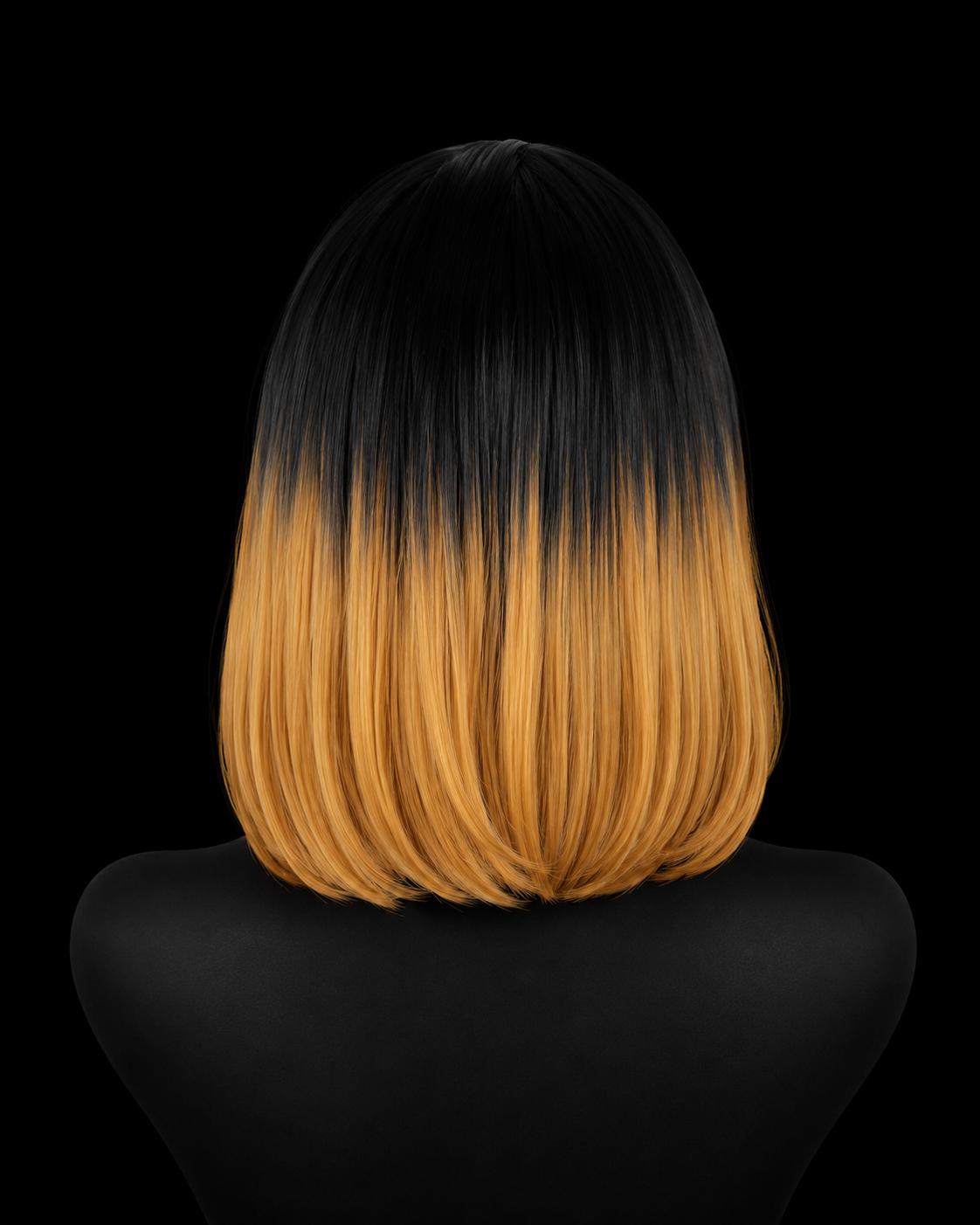 Black roots ends 30 ( 12in Bob ) Straight 13x4  Full Frontal Wig